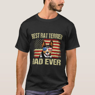 T-shirt Patriotique Meilleur Père Jamais Rat Terrier Chien