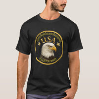 T-shirt patriotique noir USA Aigle américain 250e