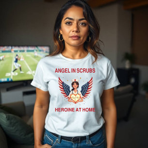 T-shirt Patriotique Nurse Maman Angel - Design