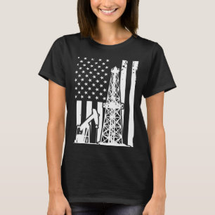 T-shirt Patriotique Oilfield Forage de l'huile de drapeau