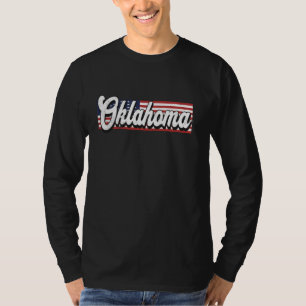 T-shirt Patriotique Oklahoma USA Flag Stripe Home Etat Okl