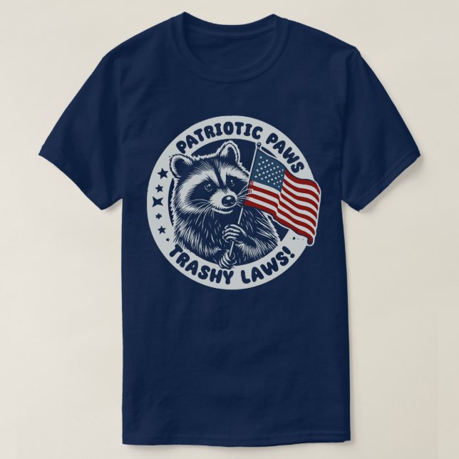 T-shirt Patriotique pattes Trashy Lois Raccoon 4 juillet (Design devant)