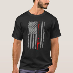 T-shirt Patriotique Pêche Papa Usa Drapeau Pêche Rod Ameri