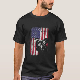 T-shirt Patriotique pitbull amstaff American Flag Chien Ma