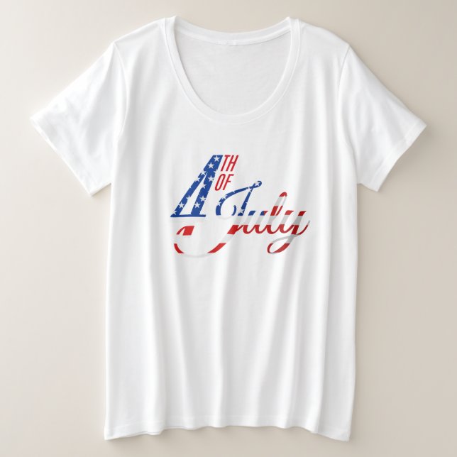 T-shirt Patriotique pour femmes de plus de taille (Design devant)