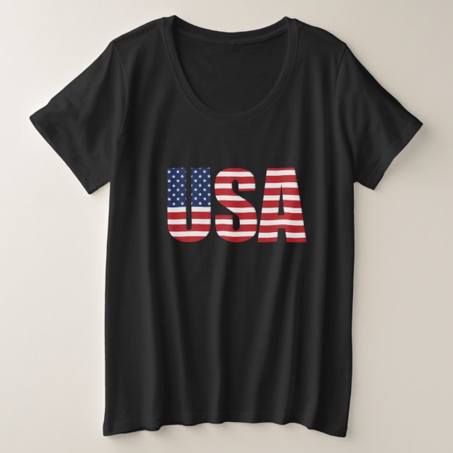 T-shirt Patriotique pour femmes de plus de taille (Design devant)
