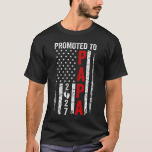 T-shirt Patriotique Promu Papa 2027 Première Fois Nouveau