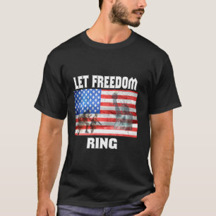 T-shirt Patriotique Que La Liberté Bague Drapeau Américain