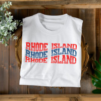 T-shirt Patriotique Rhode Island rouge et bleu Boh