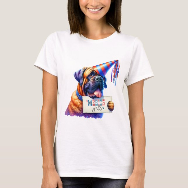 T-shirt Patriotique Saint Bernard 'Merica Y'all (Devant)