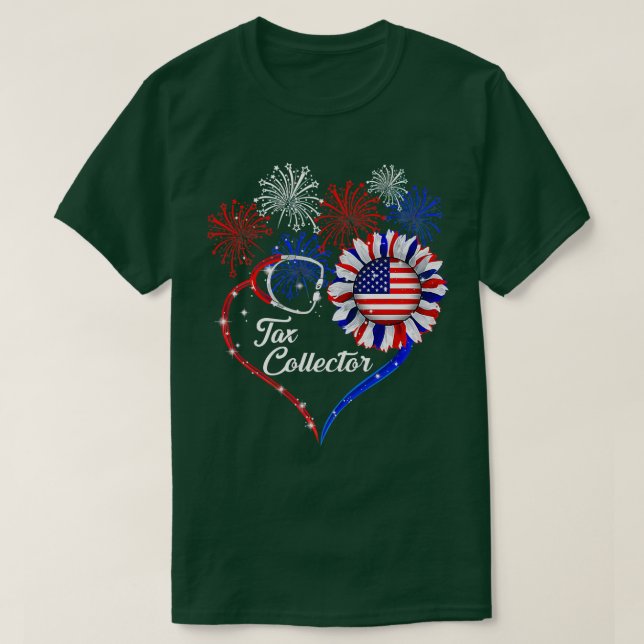 T-shirt Patriotique Ta Collector 4 juillet Drapeau América (Design devant)