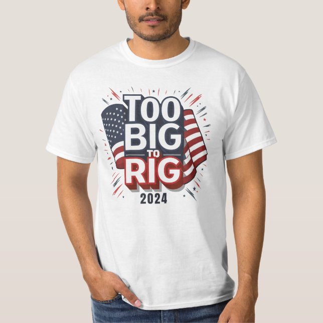T-Shirt Patriotique Trop Grosse Pour Serrer La Che (Devant)