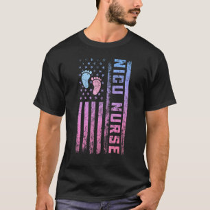 T-shirt Patriotique US American Flag Cute Nicu Nurse Patri