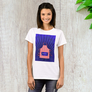 T-shirt Patriotique USA Chef Rouge Blanc Bleu BBQ Cuisine