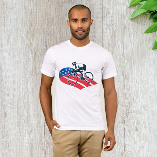 T-shirt Patriotique USA Cyclisme Américain Drapeau Vélo Ri