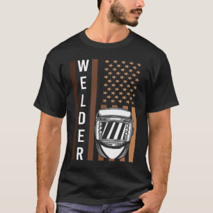 T-shirt Patriotique Welder USA Drapeau Américain Pour Soud
