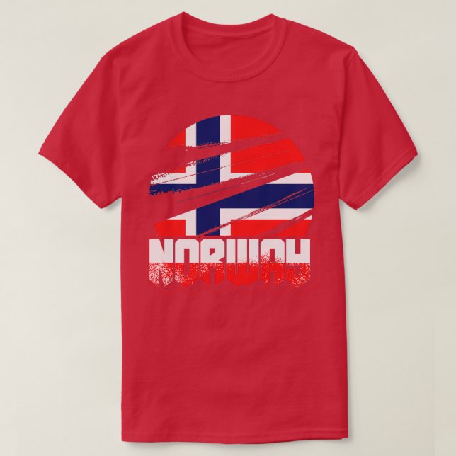 T-shirt patriotisme du drapeau de la norvège (Design devant)