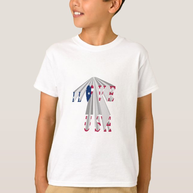 T-shirt Patriotisme effarant : I Love USA Perspective Art (Devant)