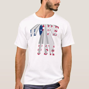 T-shirt Patriotisme effarant : I Love USA Perspective Art