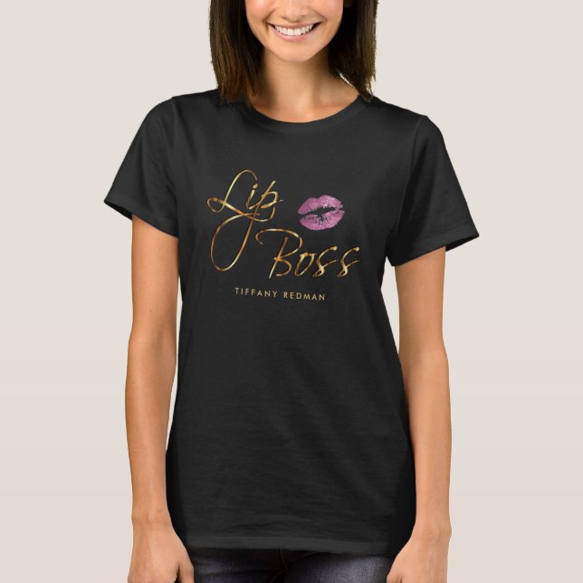 T-shirt Patron de lèvre - assez rose (Devant)