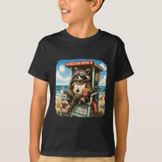 T-shirt Patrouille de ratons laveurs Frites de plage Humou