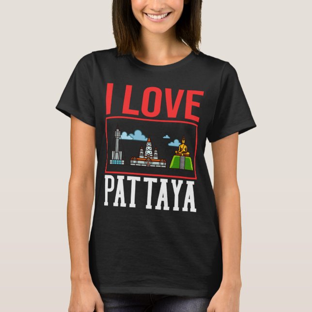 T-shirt Pattaya Thaïlande Skyline Plan Voyage (Devant)
