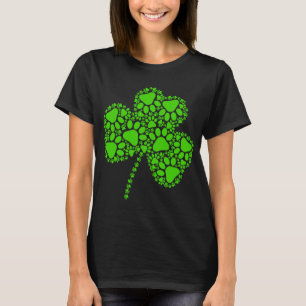T-shirt Patte de chat & chien Trèfle vert irlandais shamro