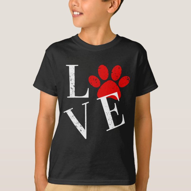 T-Shirt PATTE DE CHIEN AMOUR TENDANCE (Devant)