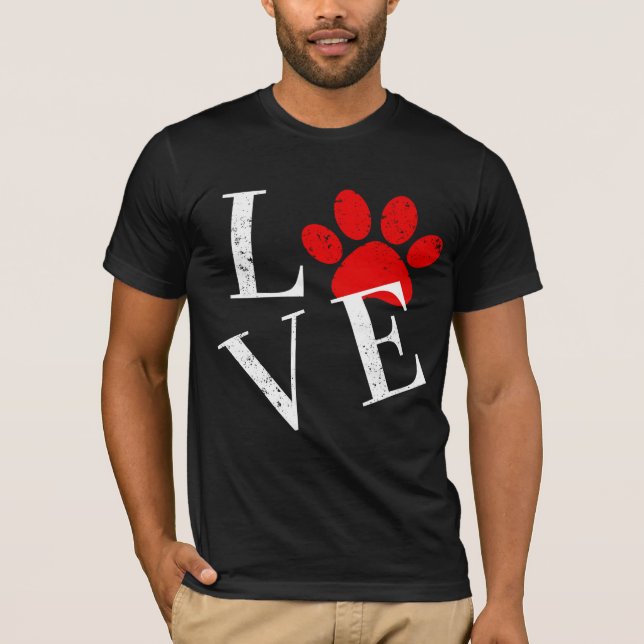 T-Shirt PATTE DE CHIEN AMOUR TENDANCE (Devant)
