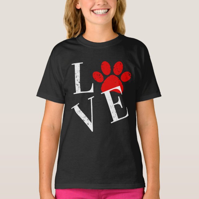 T-Shirt PATTE DE CHIEN AMOUR TENDANCE (Devant)