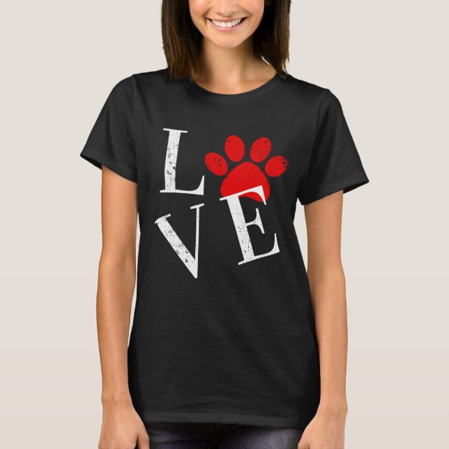 T-Shirt PATTE DE CHIEN AMOUR TENDANCE (Devant)