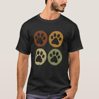 T-shirt Patte de chien vintage Patte de chat Rétro Amateur