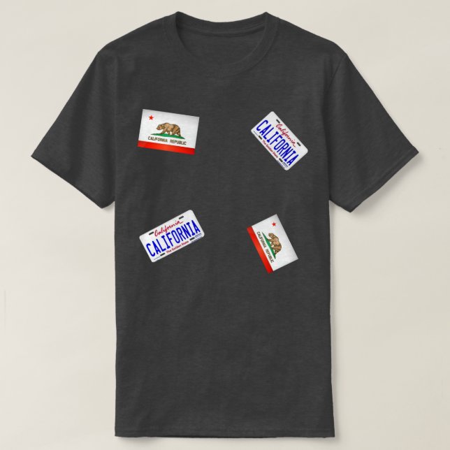 T-shirt Patte de plaque d'immatriculation californienne (Design devant)