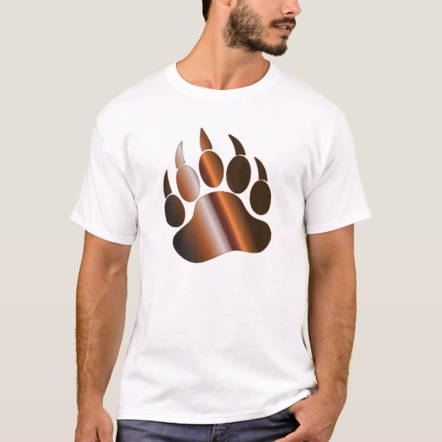 T-SHIRT PATTE D'OURS EN ACIER BRONZE MARRON (Devant)