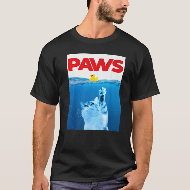 T-shirt Pattes Chat & Canard en Caoutchouc Jaune Chat Mign (Devant)