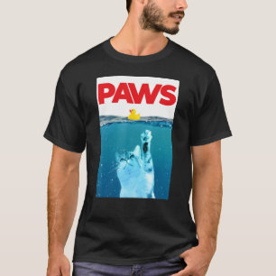 T-shirt Pattes Chat Et Canard En Caoutchouc Jaune Eau Bleu