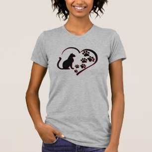 T-shirt Pattes de Chat À Jamais dans mon Cœur