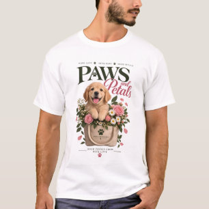 T-shirt Pattes & Pétales – Florale Golden Retriever Botani