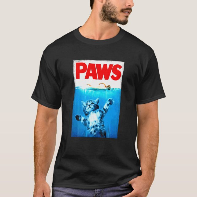 T-shirt Pattes pour chat et requin (Devant)