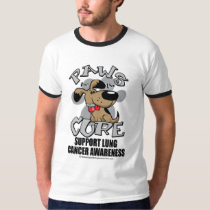 T-shirt Pattes pour le cancer de poumon de chien de
