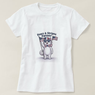 T-shirt Pattes & Stripes pour toujours - Drôle chat patrio