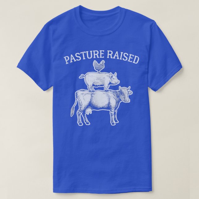 T-shirt Pâturage Oeufs élevés Poulet Porc de poulet Vache  (Design devant)