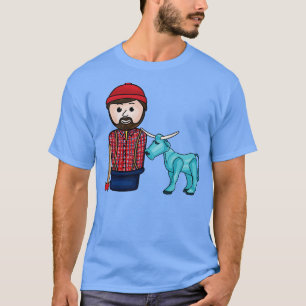 T-shirt Paul Bunyan et Babe l'Ox bleu