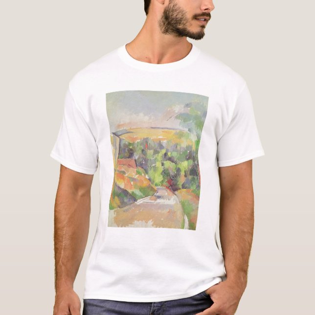 T-shirt Paul Cezanne | la courbure dans la route, 1900-06 (Devant)