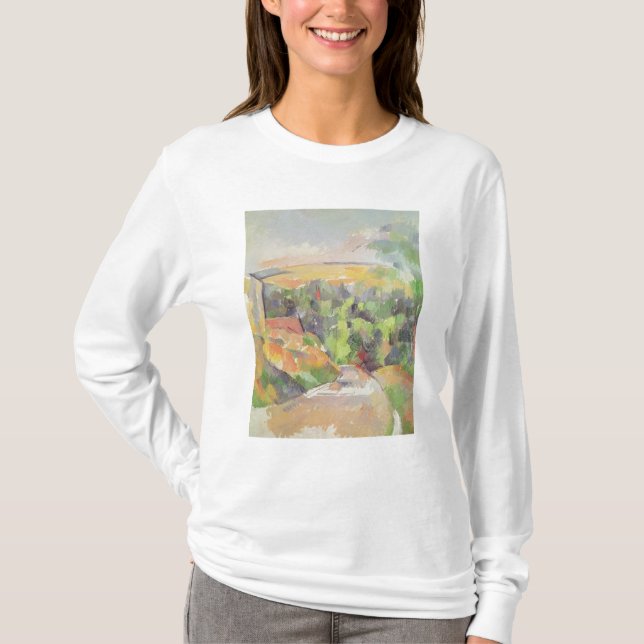 T-shirt Paul Cezanne | la courbure dans la route, 1900-06 (Devant)