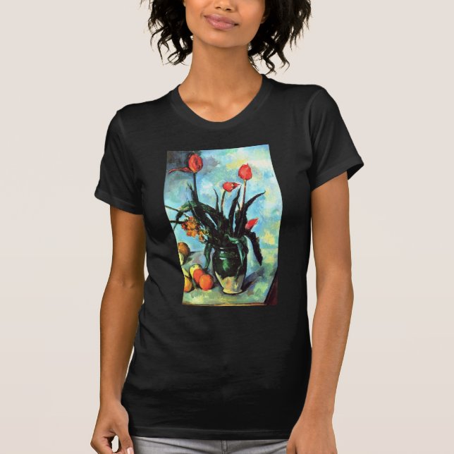 T-shirt Paul Cezanne - vase de tulipes (Devant)