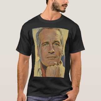 T-shirt Paul Newman, portrait mature
