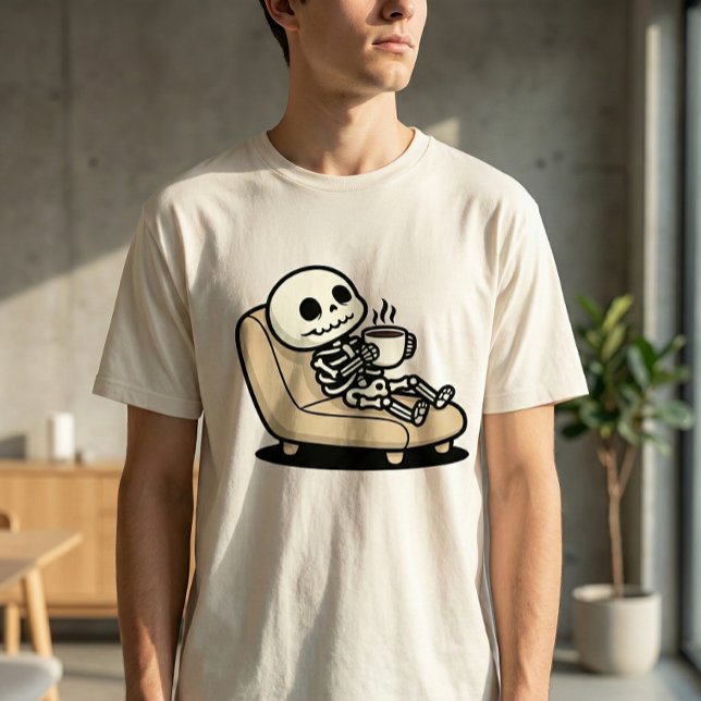 T-shirt Pause Café – Faucheuse Humour Noir Café (Créateur téléchargé)