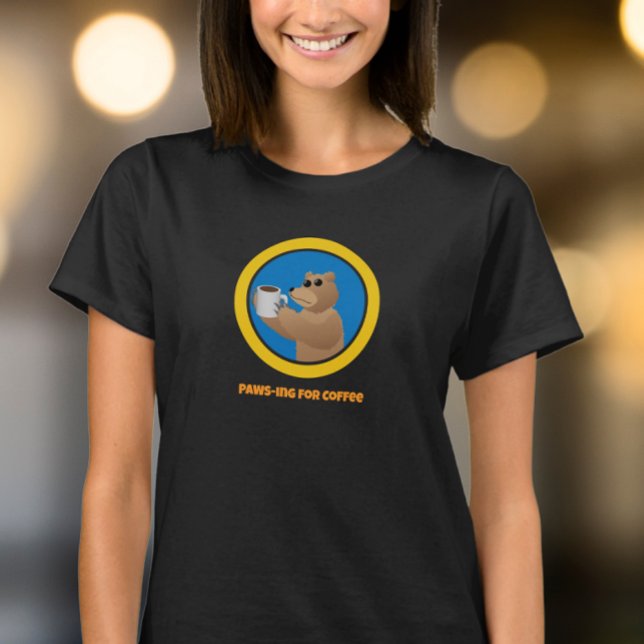 T-shirt Pause café Mignon ours Matin café Blague (Créateur téléchargé)