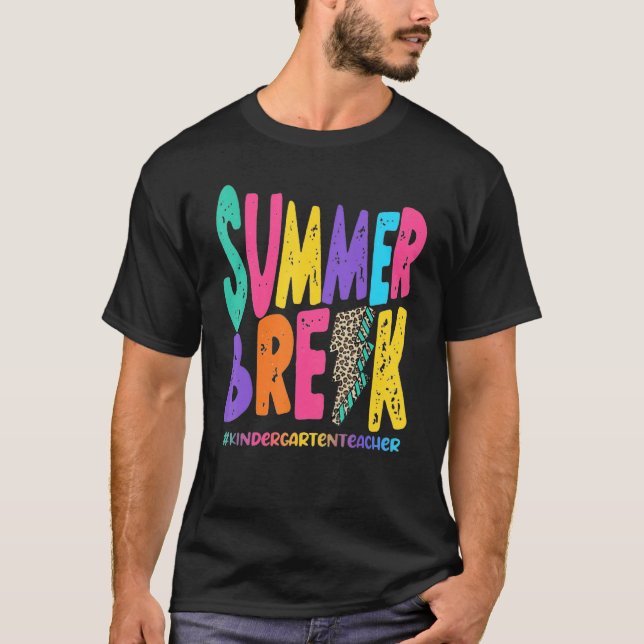 T-shirt Pause été jardin d'enfants Enseignant Sous Leopard (Devant)